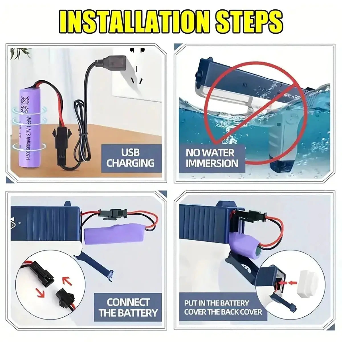  Electric Water Gun USB Rechargeable Dual Clips -  ToylandEU™