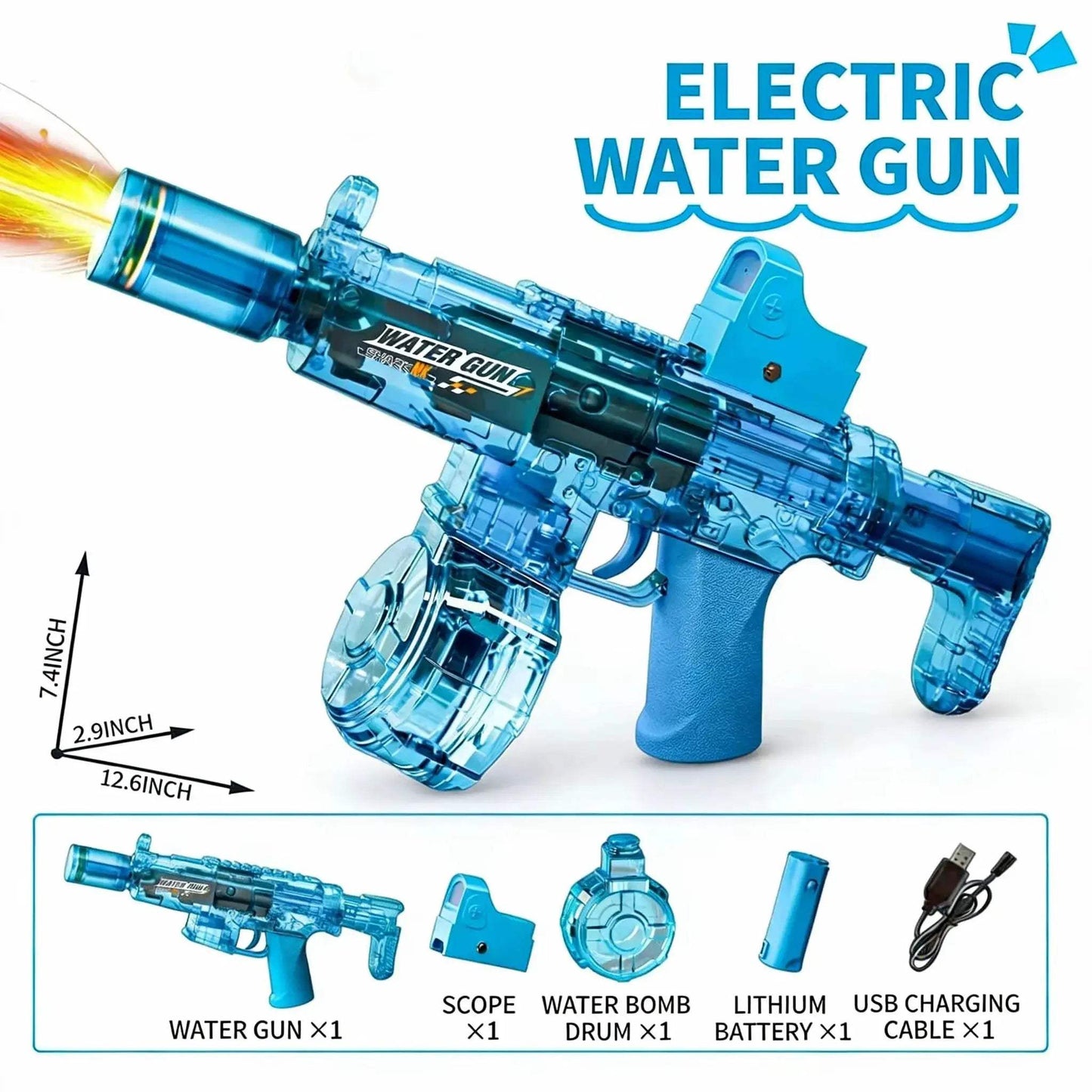 Electric Water Guns For Adults Powerful Squirt Automatic Water Suction Water Blasters Summer Outdoor Beach Toy For boys Kid Gift - ToylandEU