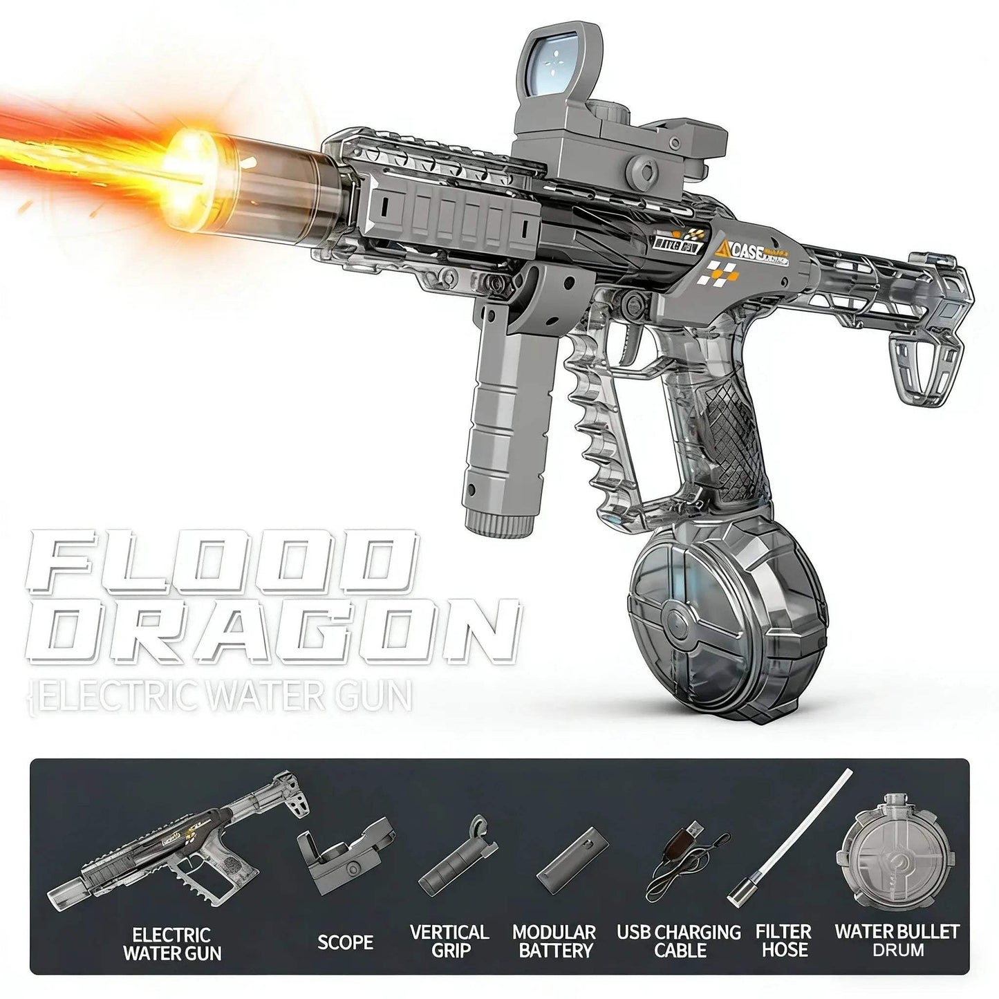 Electric Water Guns For Adults Powerful Squirt Automatic Water Suction Water Blasters Summer Outdoor Beach Toy For boys Kid Gift - ToylandEU