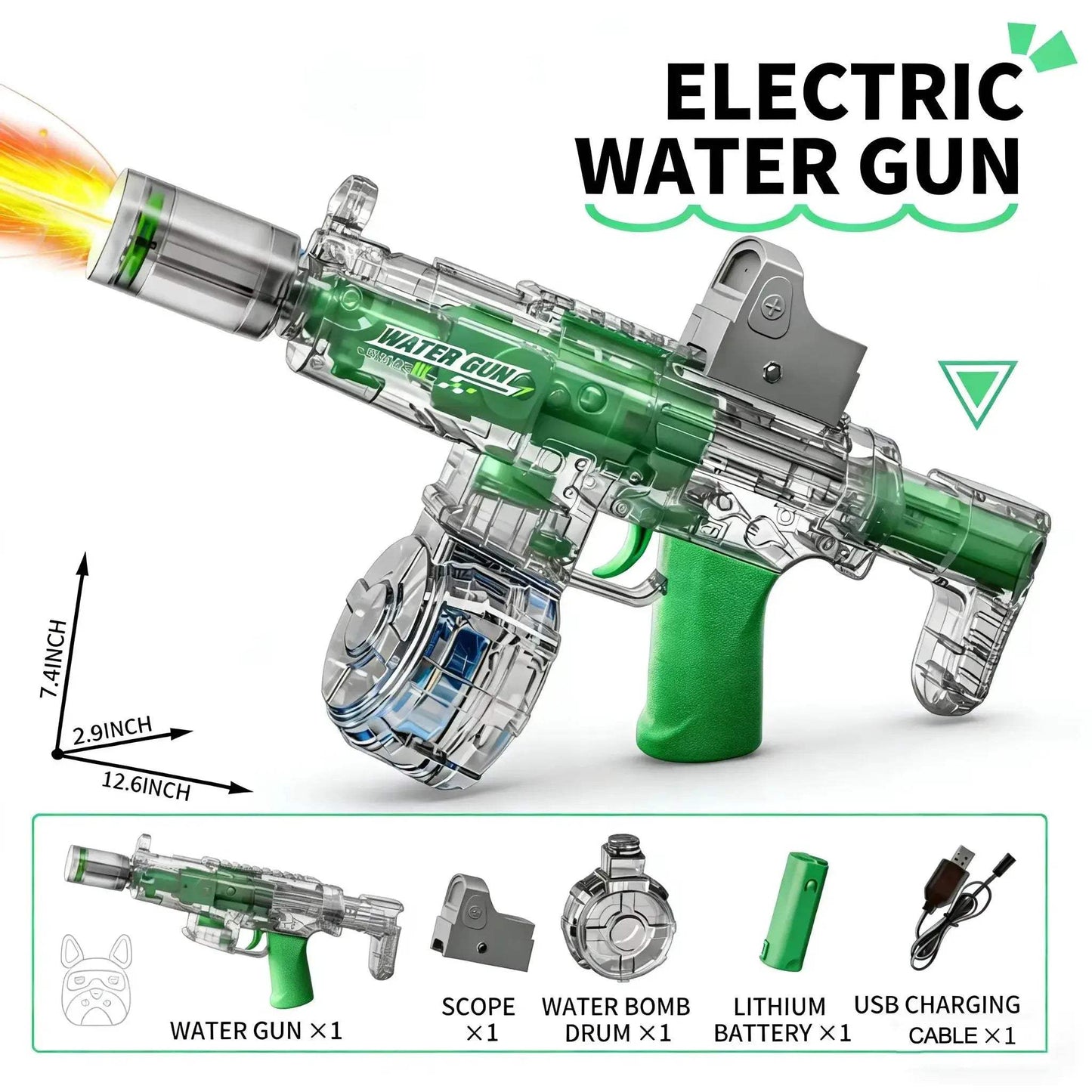 Electric Water Guns For Adults Powerful Squirt Automatic Water Suction Water Blasters Summer Outdoor Beach Toy For boys Kid Gift - ToylandEU