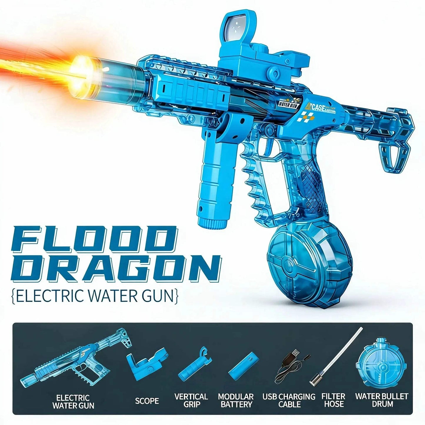 Electric Water Guns For Adults Powerful Squirt Automatic Water Suction Water Blasters Summer Outdoor Beach Toy For boys Kid Gift - ToylandEU