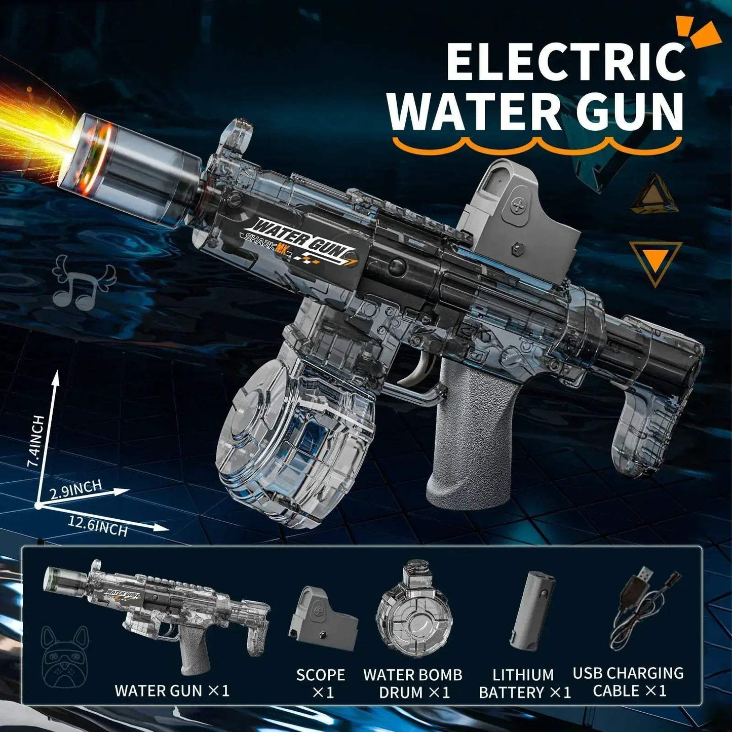 Electric Water Gun With Automatic Sensor Lights For Kids - ToylandEU