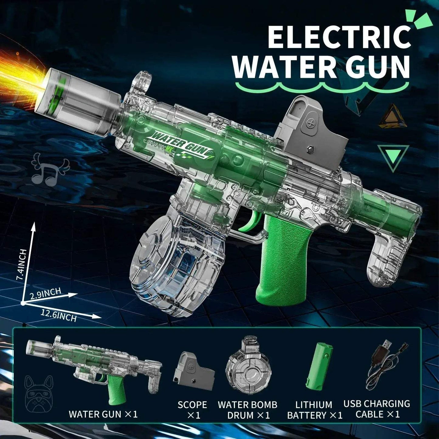 Electric Water Gun With Automatic Sensor Lights For Kids - ToylandEU