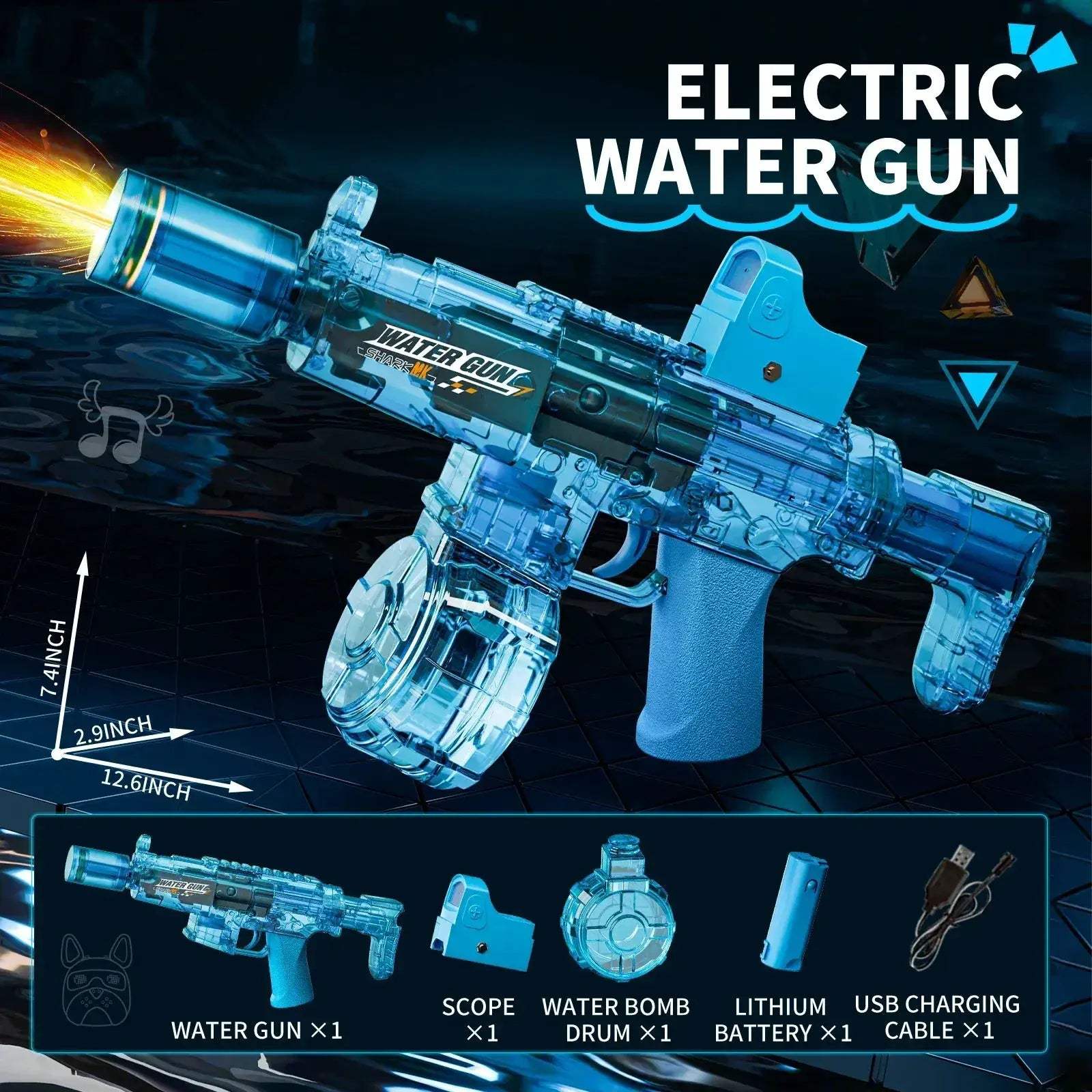 Electric Water Gun With Automatic Sensor Lights For Kids - ToylandEU