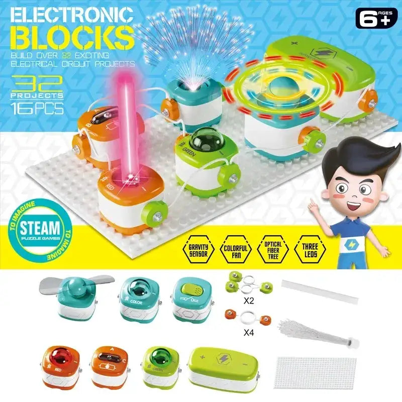 Electronic Building Blocks STEM Kit for Kids Circuit Experiments - ToylandEU