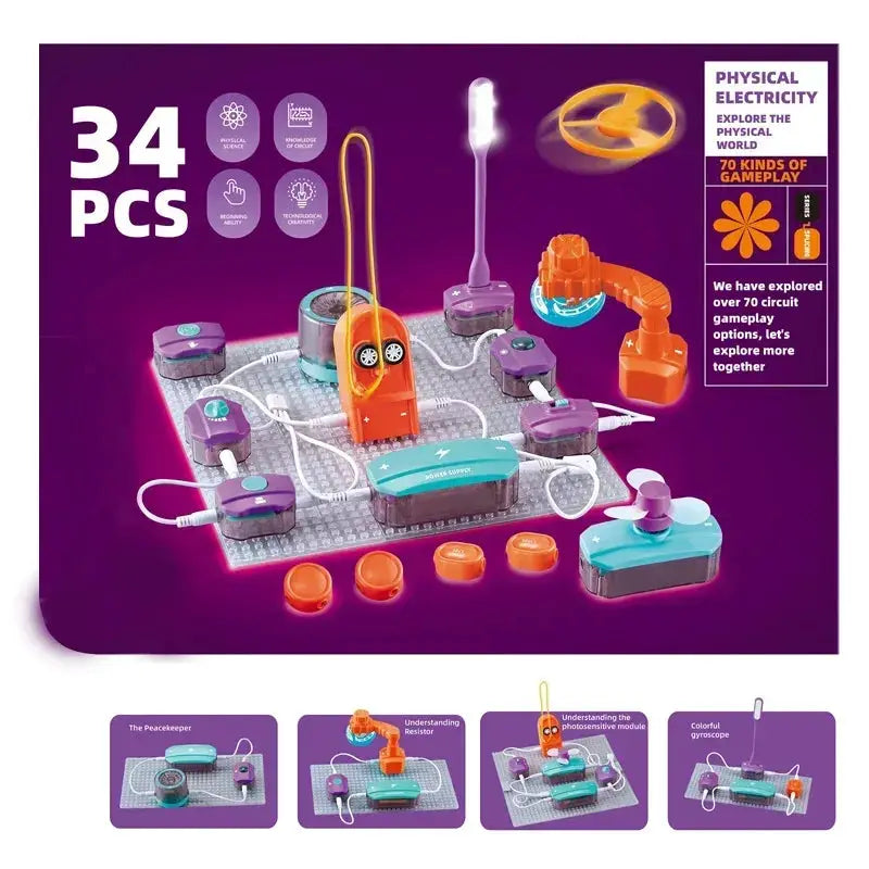 Electronic Building Blocks STEM Kit for Kids Circuit Experiments - ToylandEU