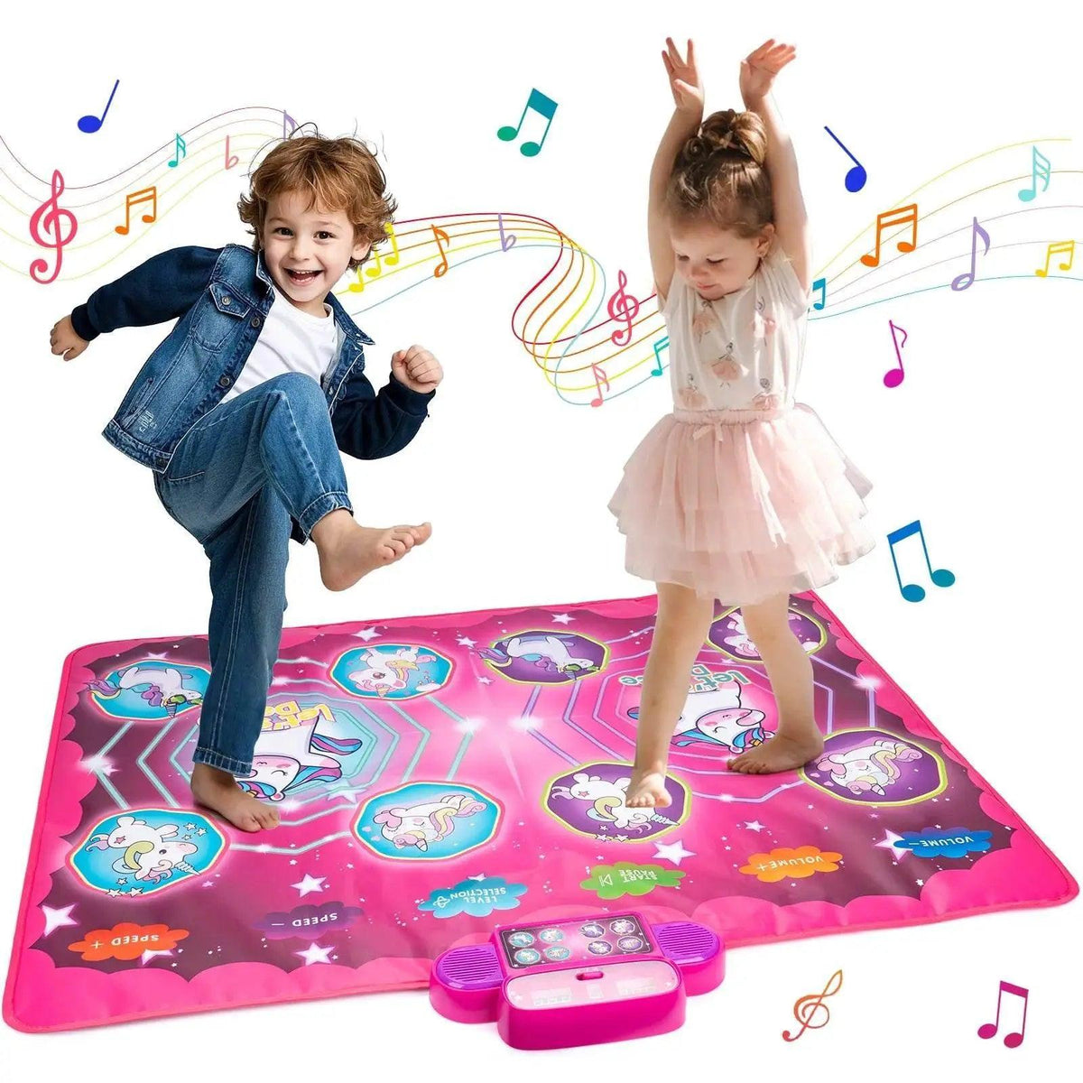  106x80CM Kids Electronic Dance Mat Double Players Mode with 9 Levels Educational Music Blanket for Children -  ToylandEU™