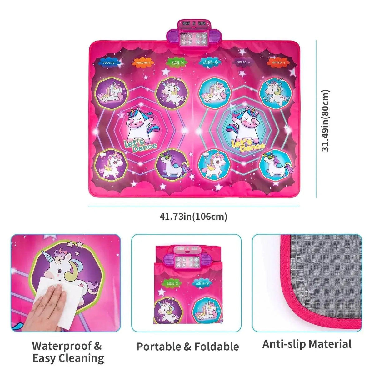  106x80CM Kids Electronic Dance Mat Double Players Mode with 9 Levels Educational Music Blanket for Children -  ToylandEU™