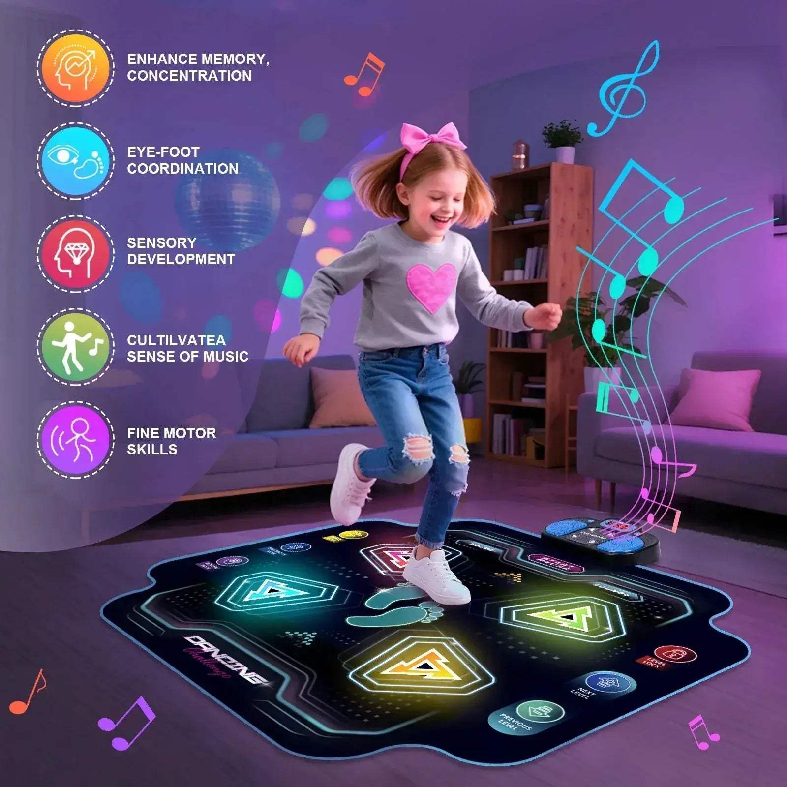 Electronic Dance Mat For Kids With 9 Levels And Music - ToylandEU