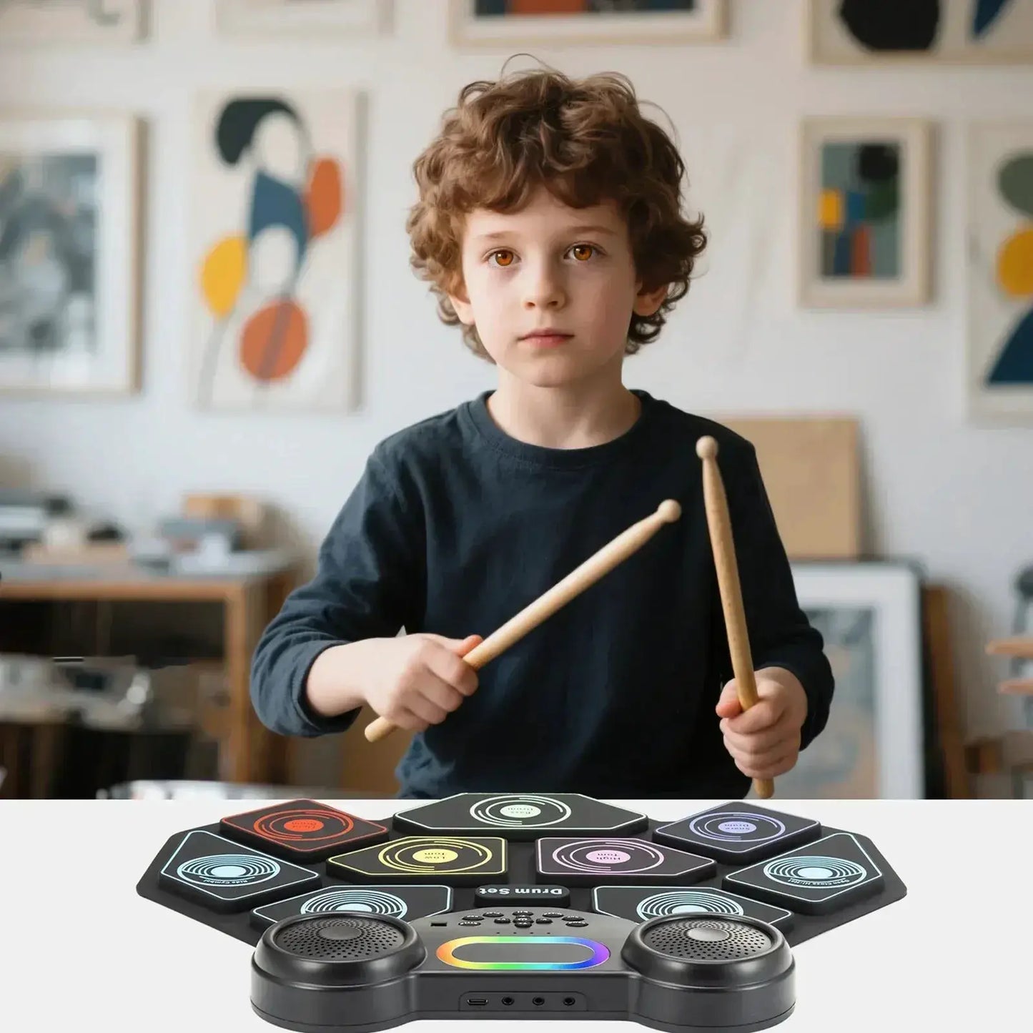 Electronic Drum Set Foldable Drum Kit For Beginners - ToylandEU