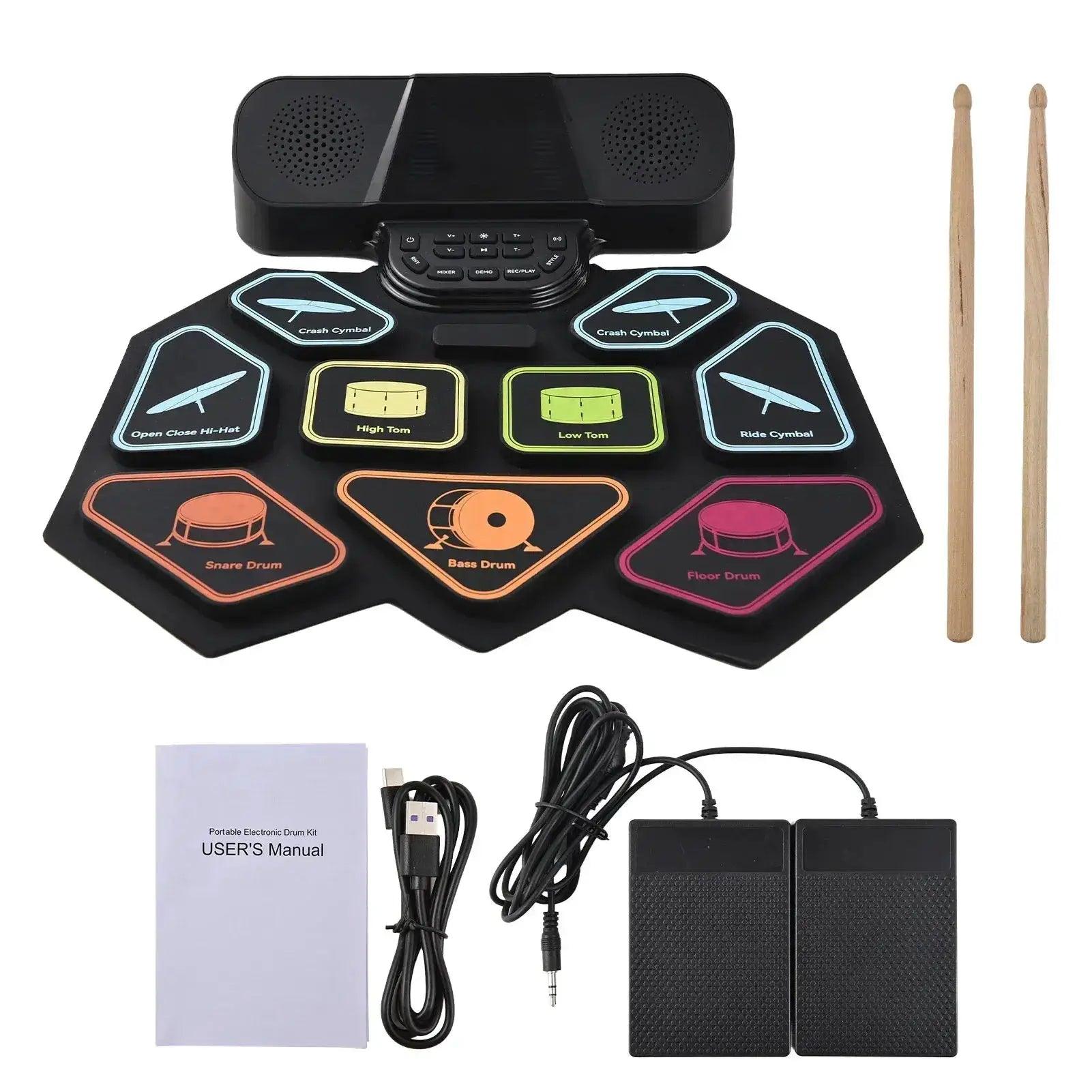  Electronic Drum Set With Dual Speakers Bluetooth MIDI -  ToylandEU™