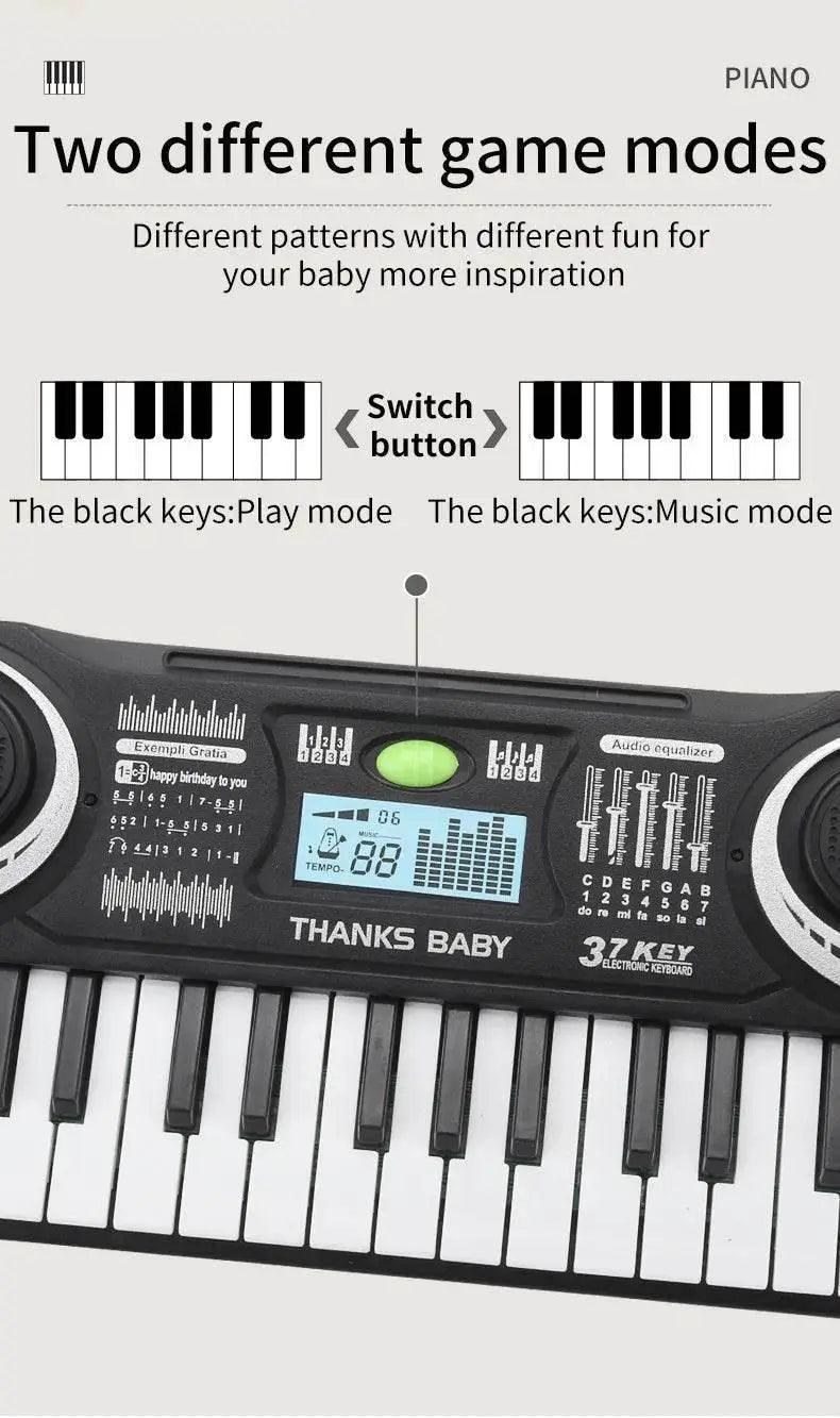  Portable 37 Keys Digital Keyboard LED Display Electronic Piano for Children Kids Educational Musical Instrument Toy -  ToylandEU™