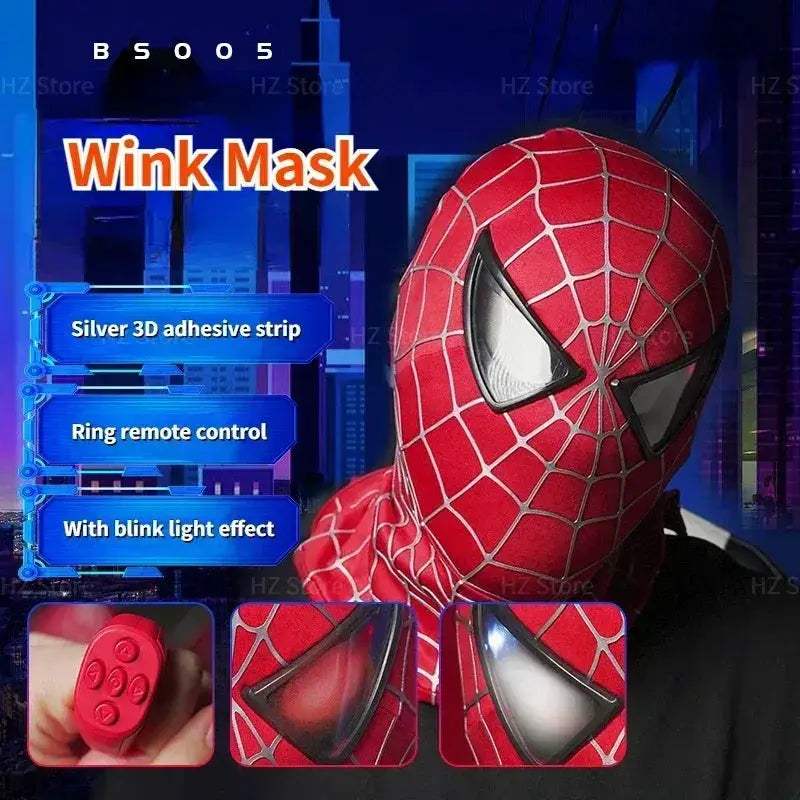 Electronic Spider Man Mask Tobey Maguire Wink Eyes Ring Control - ToylandEU