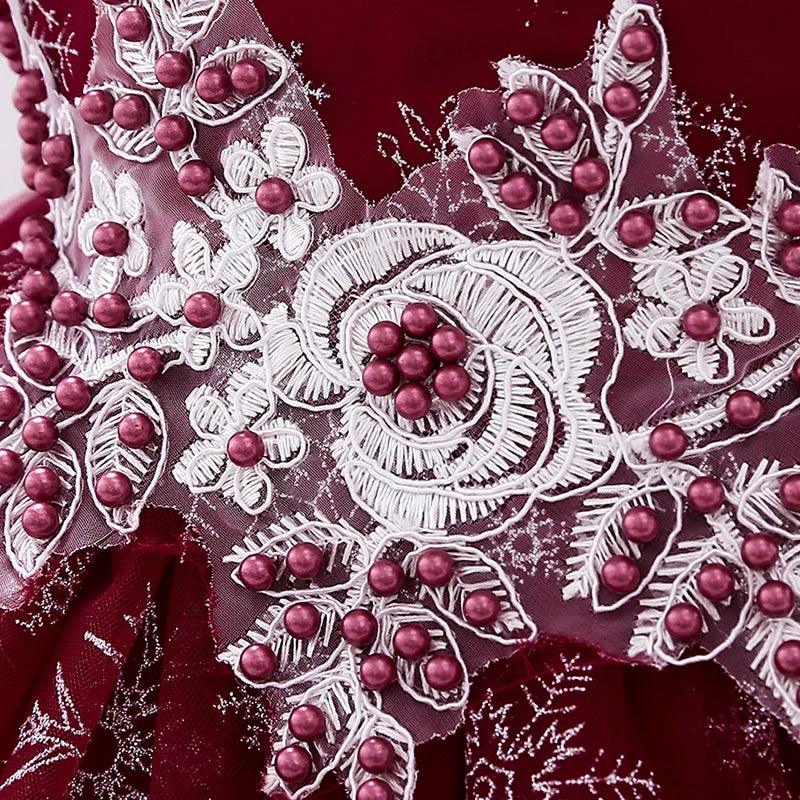 Elegant Baby Girl Dress Beaded Lace Birthday Party For 0 To 5 Years - ToylandEU