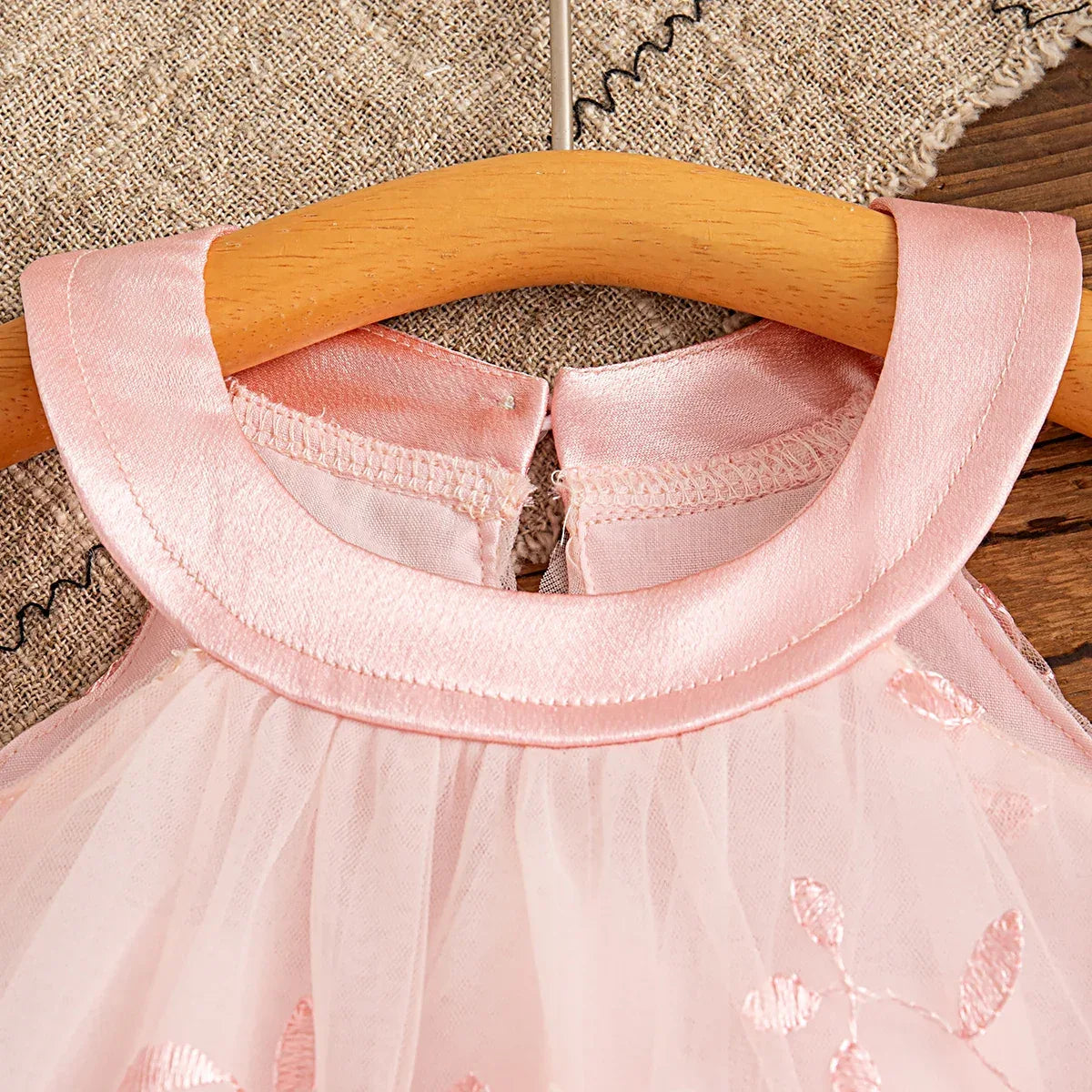 Elegant Baby Girl Dress Embroidered Floral Sleeveless For Weddings - ToylandEU