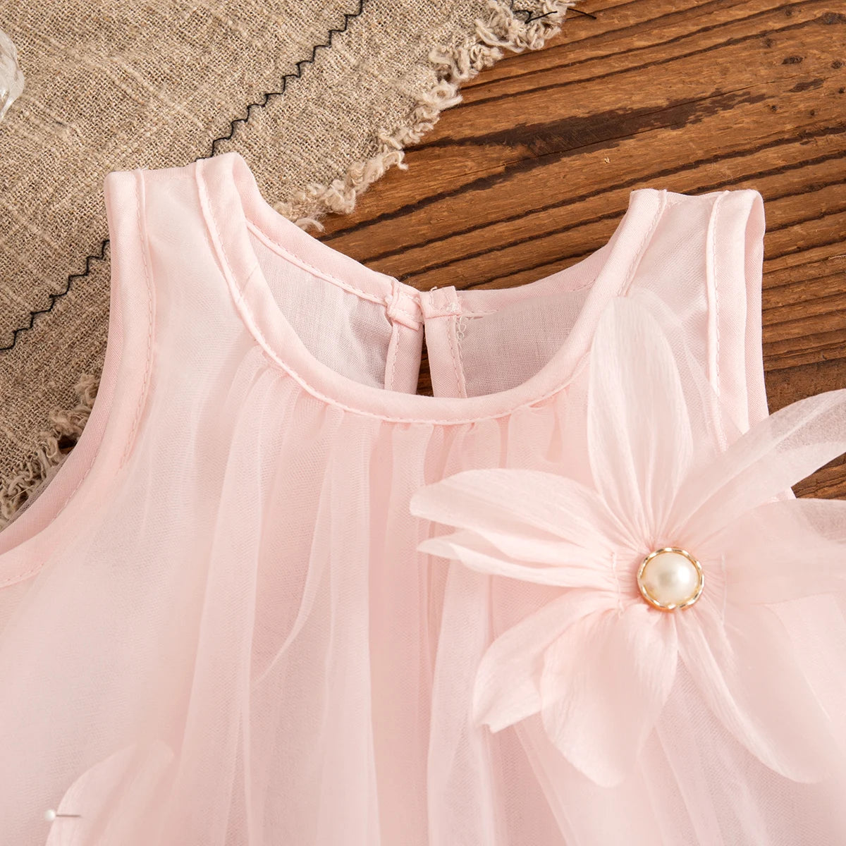 Elegant Baby Girl Dress With Feather Gauze Flower Sleeveless For Girls - ToylandEU