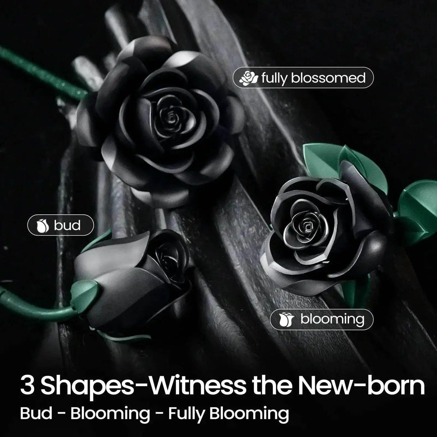  Elegant Building Set Black Rose Bricks 3D Toyland EU -  ToylandEU™