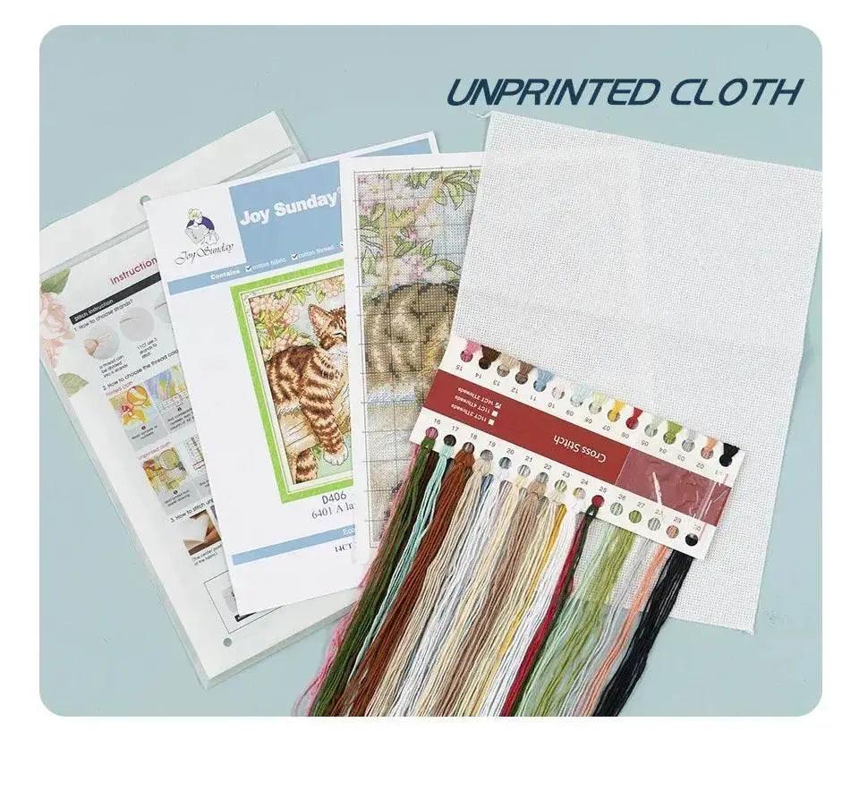  Elegant Floral Cross Stitch Kit by Joy Sunday - Easy-to-Follow Aida Stamped Embroidery Set -  ToylandEU™