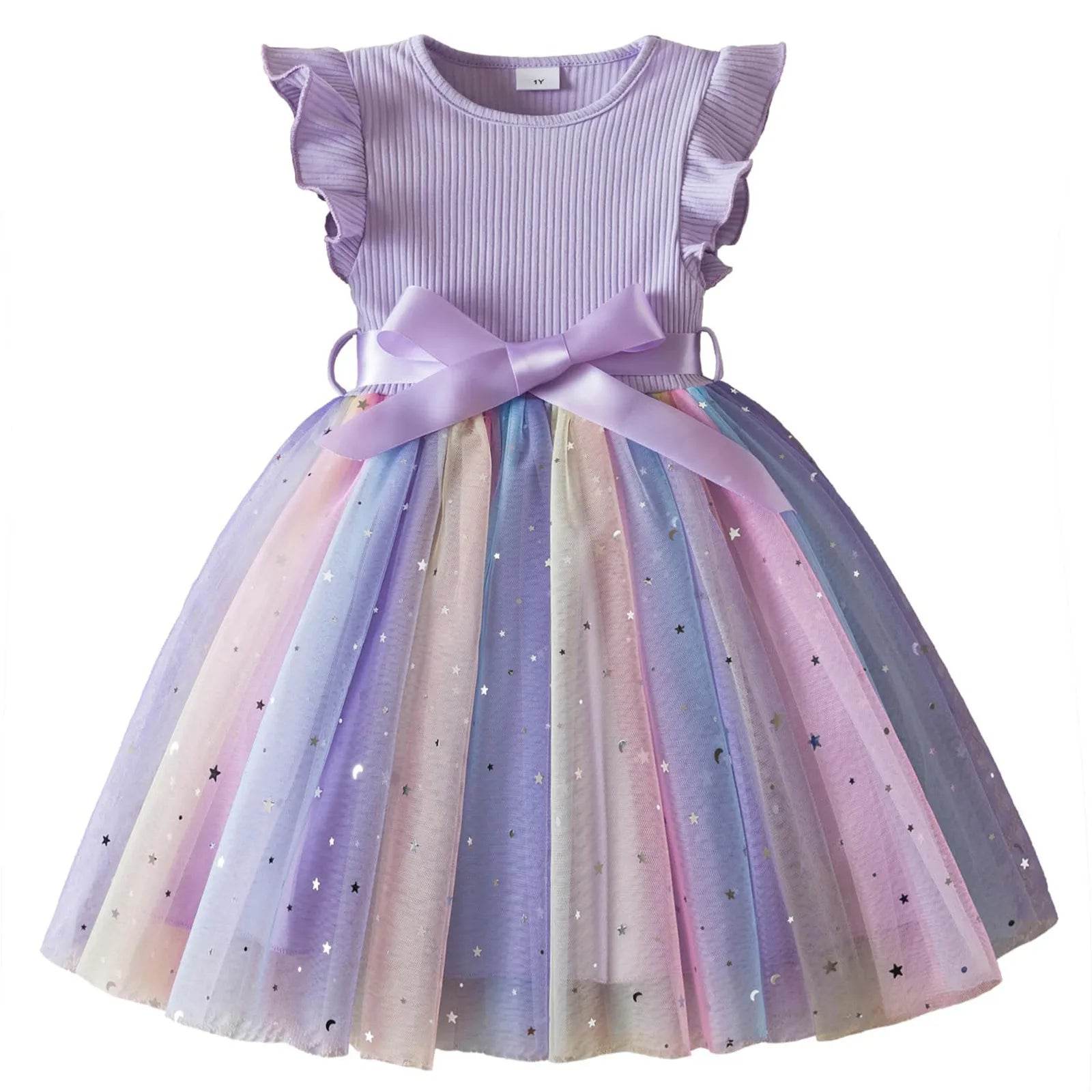 Elegant Girls Party Dress With Tatting Ruched Detailing For Toddlers Birthday Princess Gown - ToylandEU