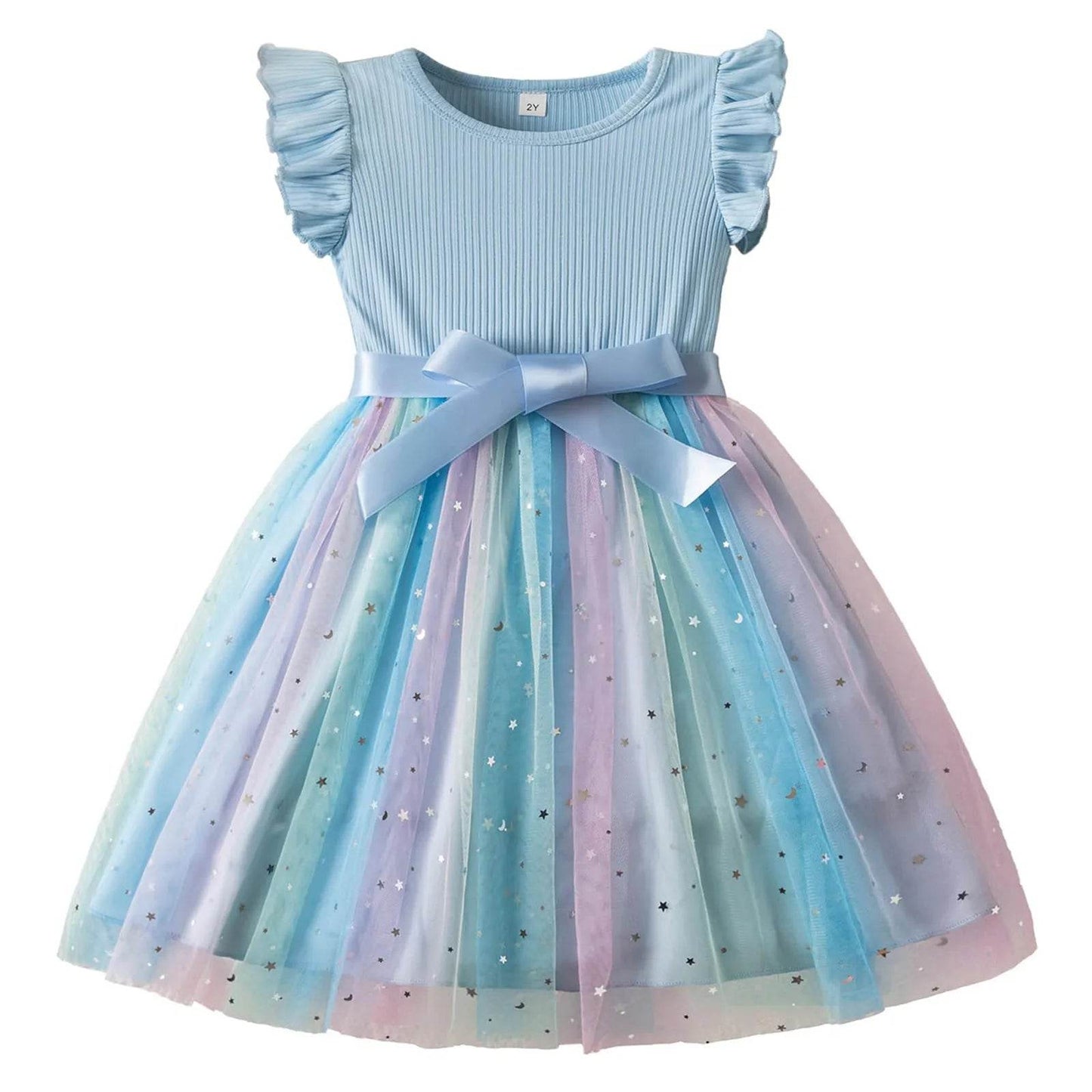 Elegant Girls Party Dress With Tatting Ruched Detailing For Toddlers Birthday Princess Gown - ToylandEU