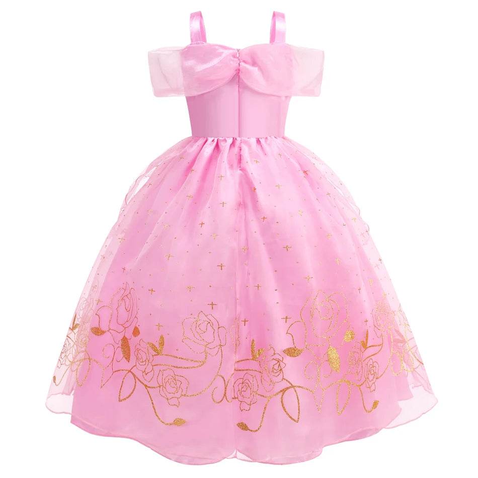 Elegant Halloween Princess Dress Aurora Pink Gown For Girls - ToylandEU