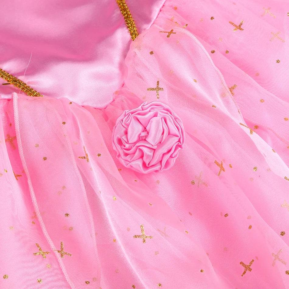 Elegant Halloween Princess Dress Aurora Pink Gown For Girls - ToylandEU