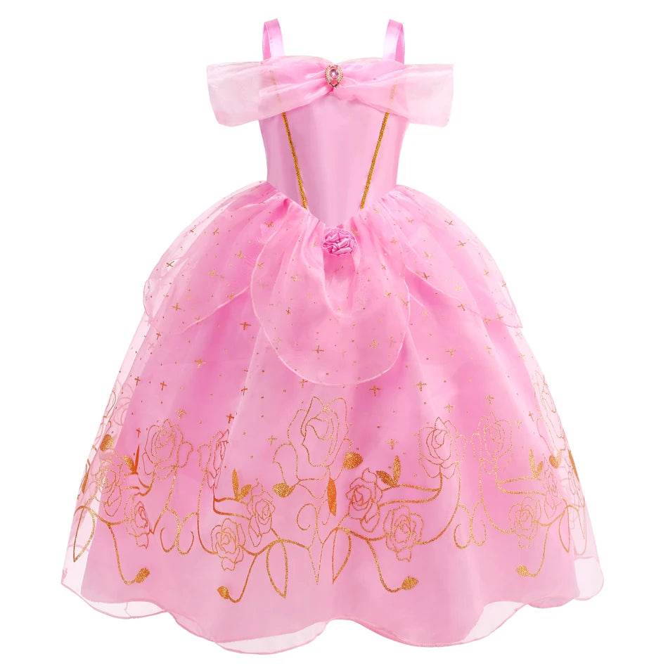 Elegant Halloween Princess Dress Aurora Pink Gown For Girls - ToylandEU