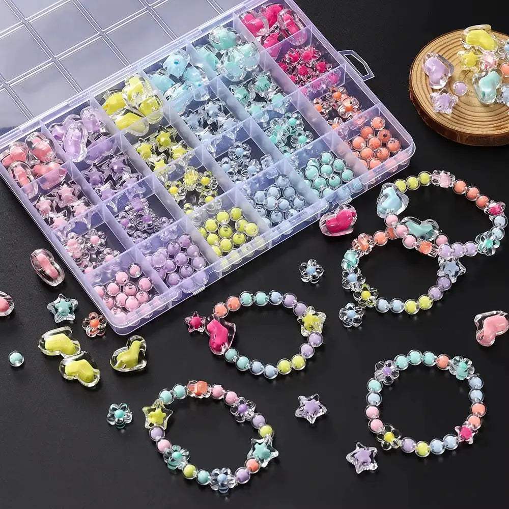 Elegant Heart Shaped Acrylic Beads Kit For Jewelry Making - ToylandEU