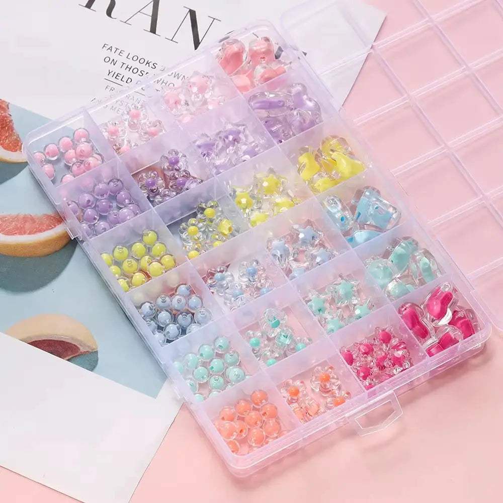 Elegant Heart Shaped Acrylic Beads Kit For Jewelry Making - ToylandEU