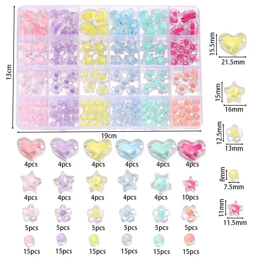 Elegant Heart Shaped Acrylic Beads Kit For Jewelry Making - ToylandEU