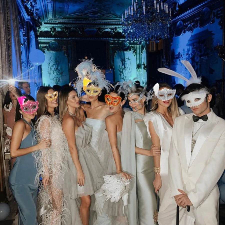 Elegant Mardi Gras Masks Set Vintage Venice Style Carnival - ToylandEU