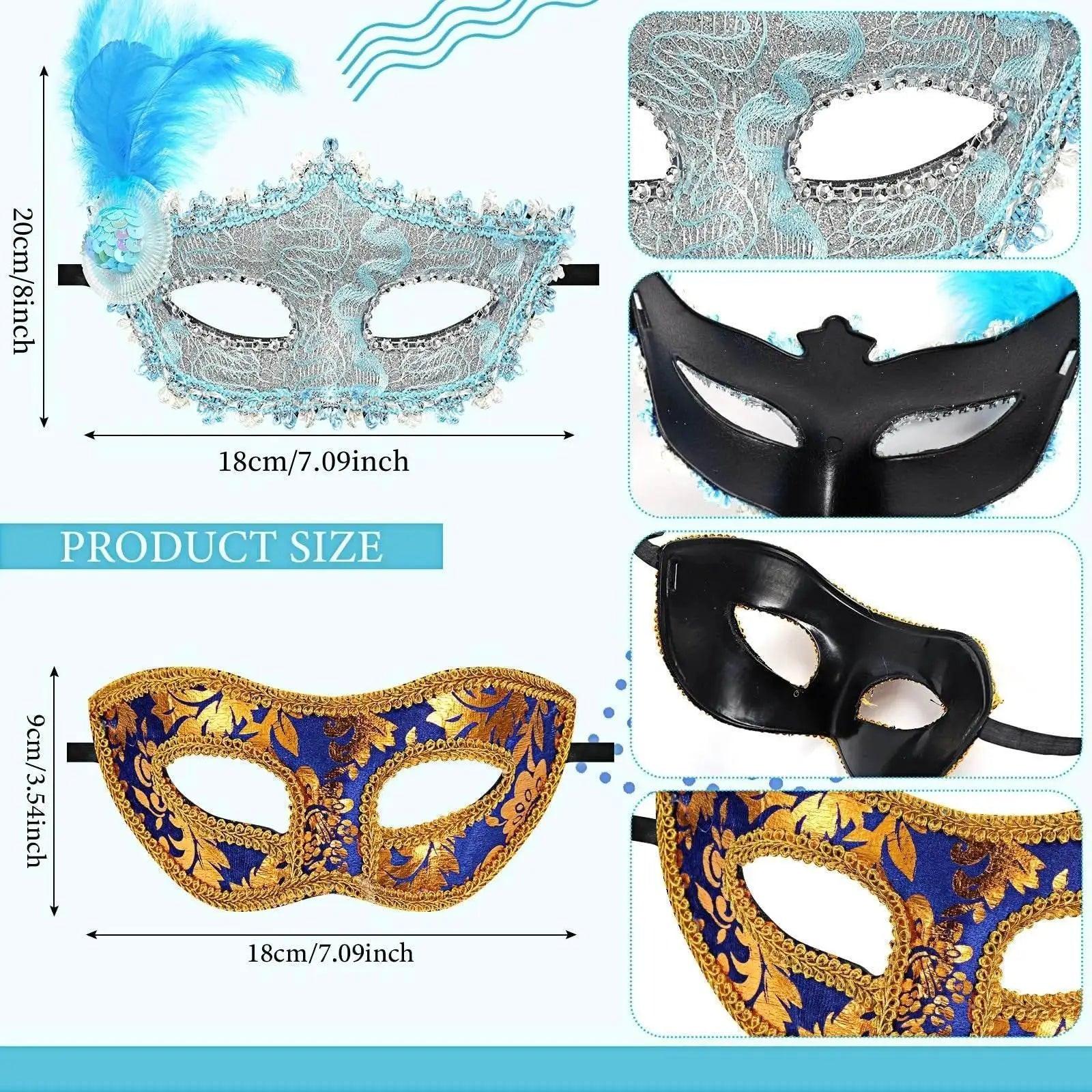  Elegant Mardi Gras Masks Venice Style Set Toyland EU -  ToylandEU™