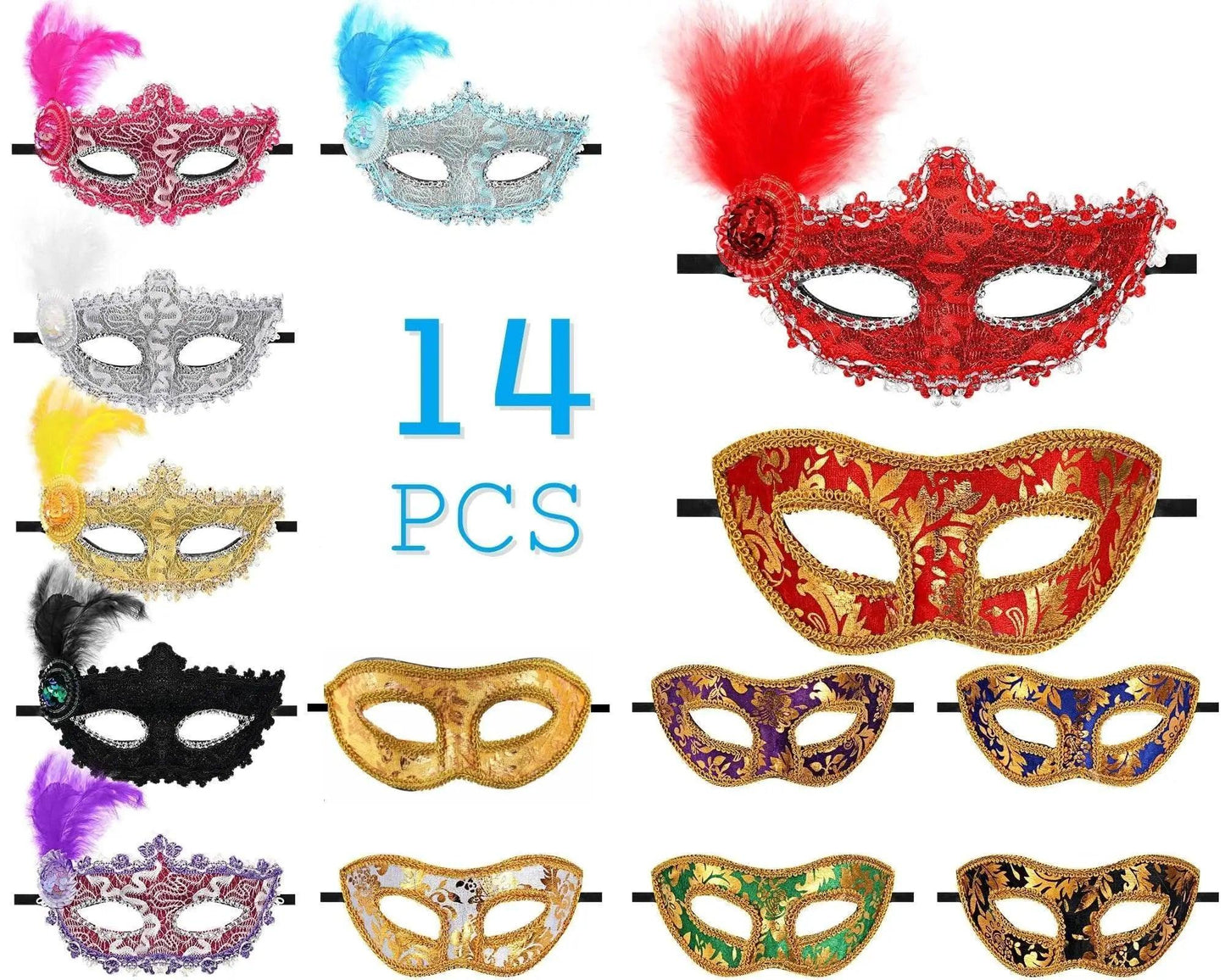  Elegant Mardi Gras Masks Venice Style Set Toyland EU -  ToylandEU™