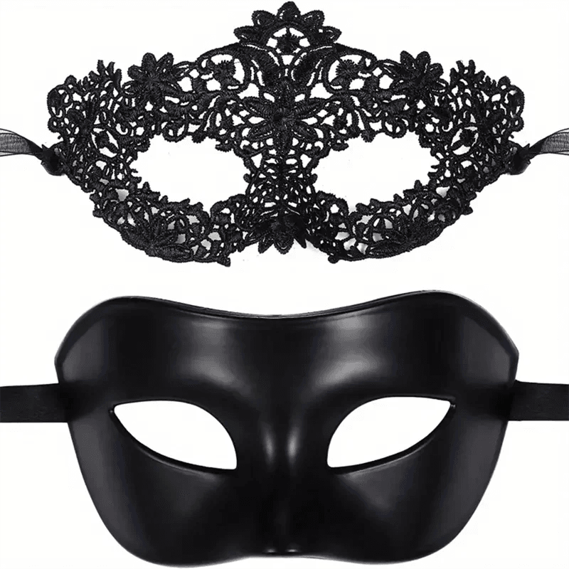 Elegant Masquerade Eye Mask Black Lace For Couples Events - ToylandEU