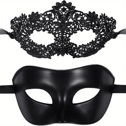 Elegant Masquerade Eye Mask Black Lace For Couples Events - ToylandEU
