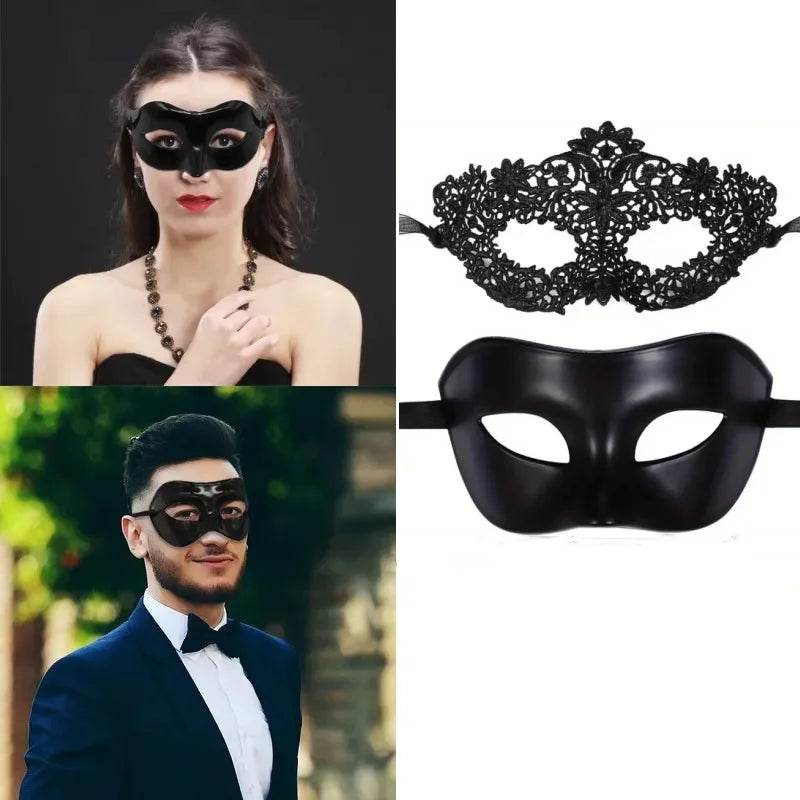 Elegant Masquerade Eye Mask Black Lace For Couples Events - ToylandEU