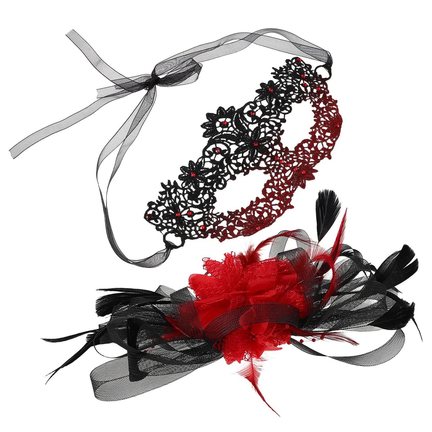 Elegant Masquerade Mask For Women With Plume Hairpin - ToylandEU