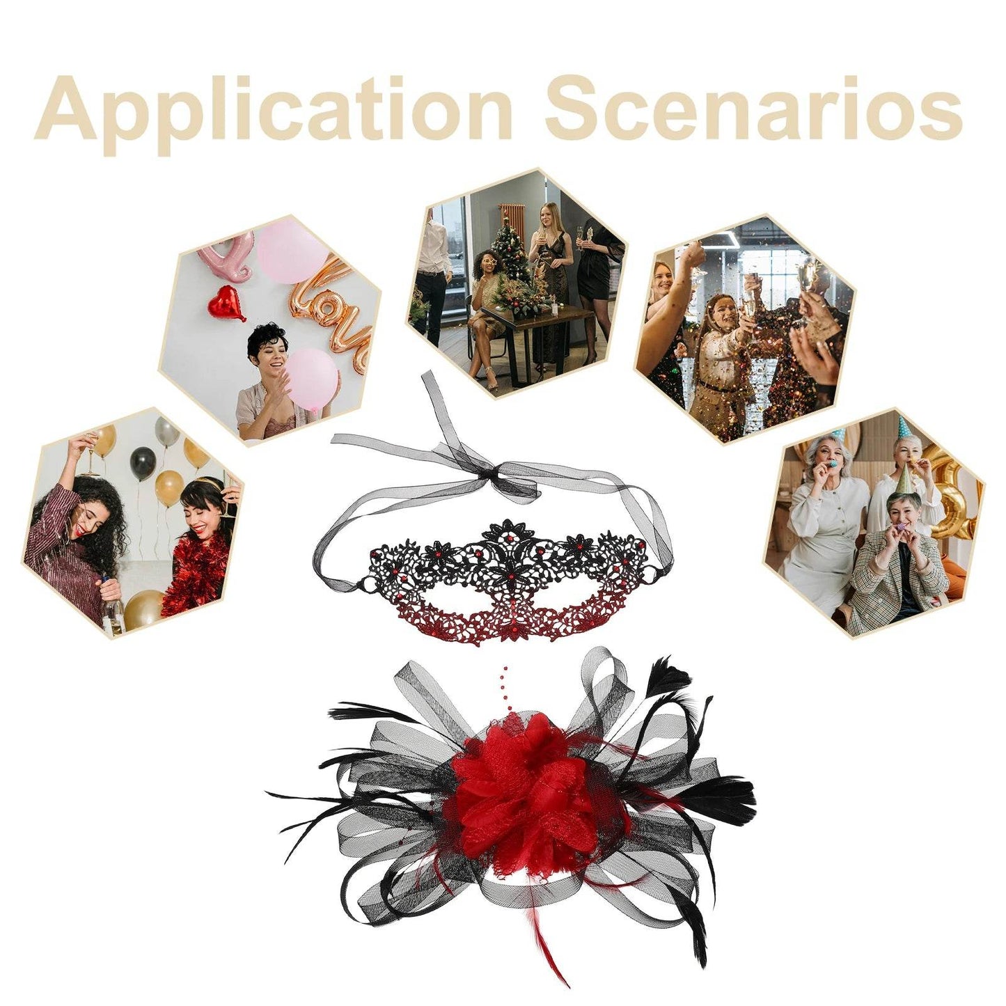 Elegant Masquerade Mask For Women With Plume Hairpin - ToylandEU