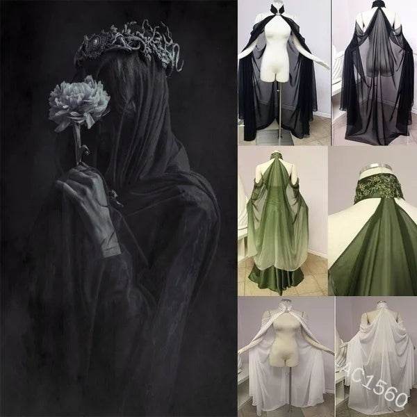 Elegant Medieval Cape Hooded Cloak for Women Cosplay - ToylandEU