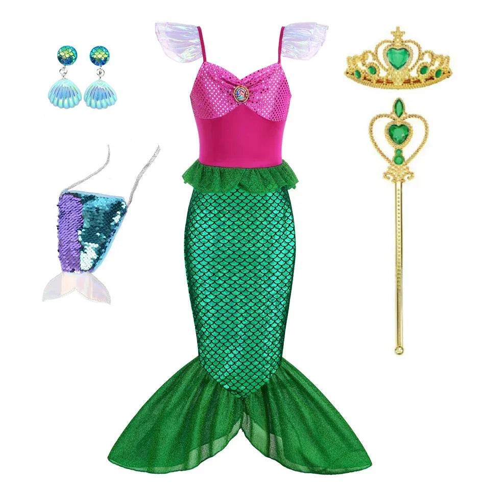 Elegant Mermaid Dress Ankle Length For Girls Party - ToylandEU