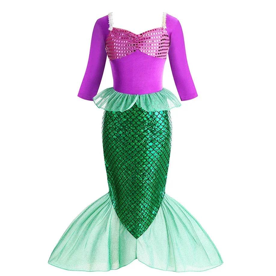 Elegant Mermaid Dress For Girls Ankle Length With Appliques - ToylandEU