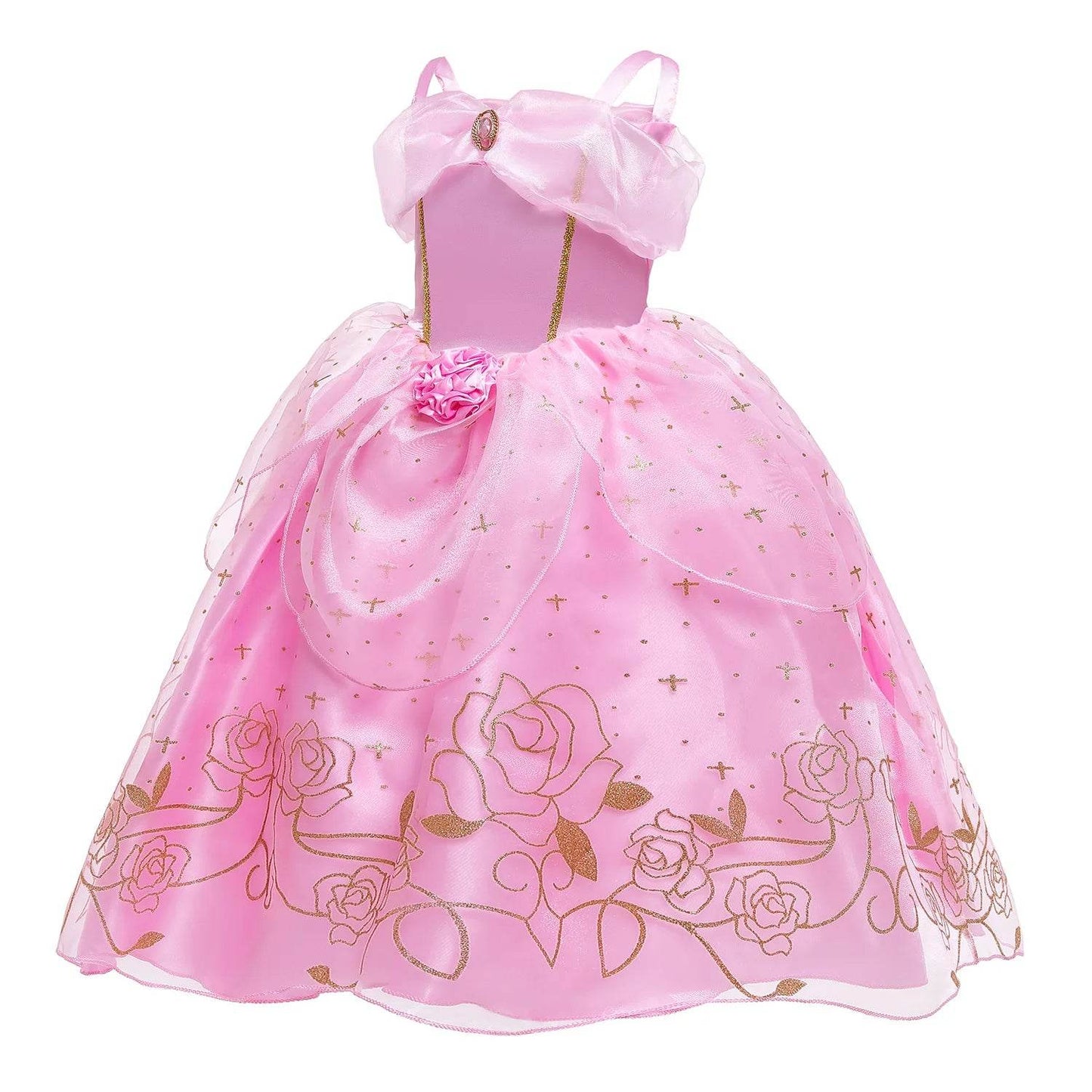 Elegant Princess Dress Floral Rose Print Girls 2-10Y - ToylandEU