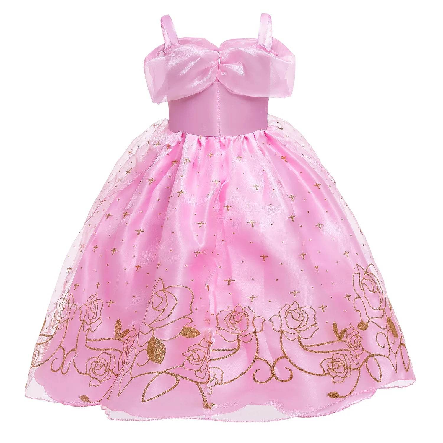 Elegant Princess Dress Floral Rose Print Girls 2-10Y - ToylandEU