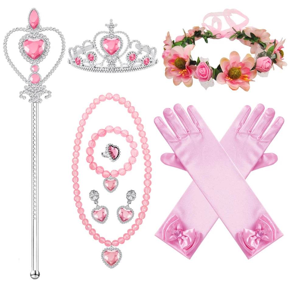 Elegant Princess Dress Floral Rose Print Girls 2-10Y - ToylandEU