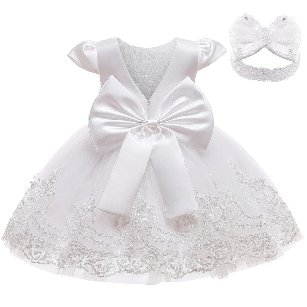Elegant Princess Dress Tatting Lace Bow For 1 To 2 Years - ToylandEU
