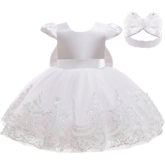 Elegant Princess Dress Tatting Lace Bow For 1 To 2 Years - ToylandEU
