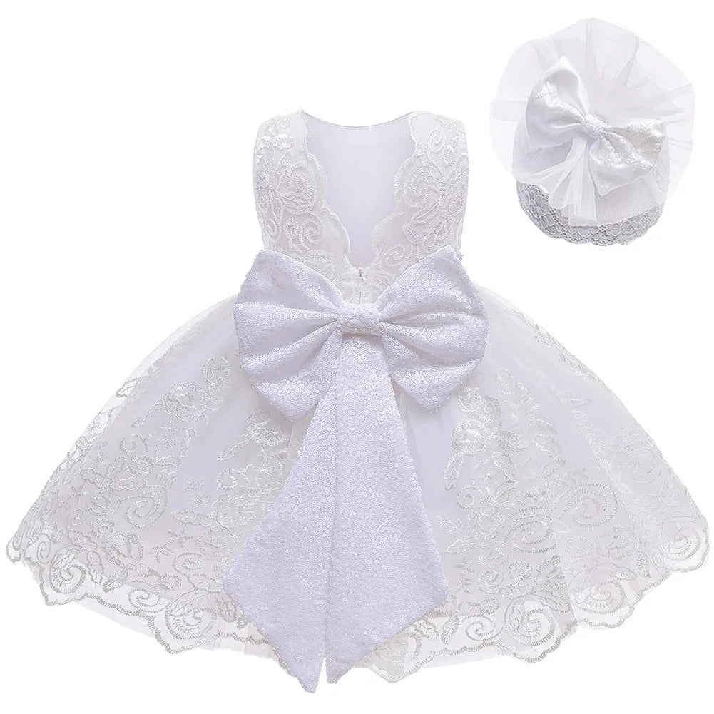 Elegant Princess Dress Tatting Lace Bow For 1 To 2 Years - ToylandEU