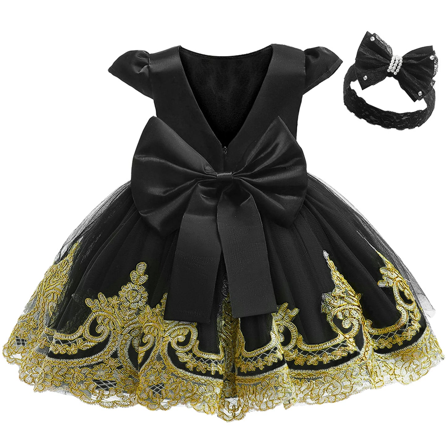 Elegant Princess Dress Tatting Lace Bow For 1 To 2 Years - ToylandEU