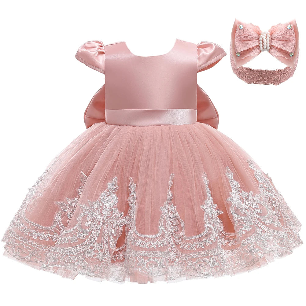 Elegant Princess Dress Tatting Lace Bow For 1 To 2 Years - ToylandEU