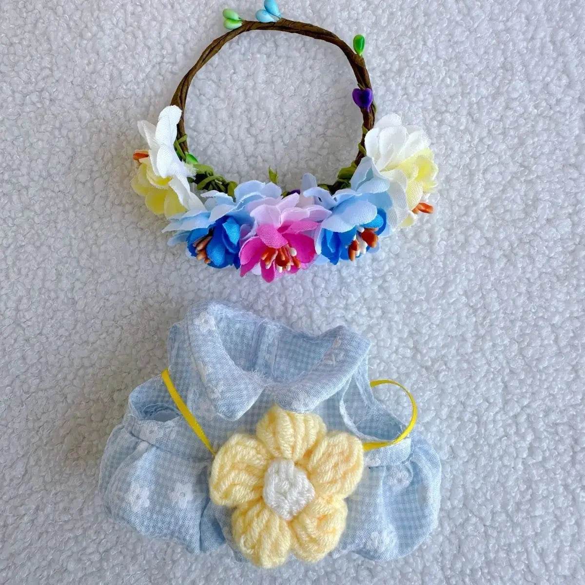 Elegant Qipao Dress With Hairpin For Labubu Dolls Featuring Summer Flower Design Labubu - ToylandEU